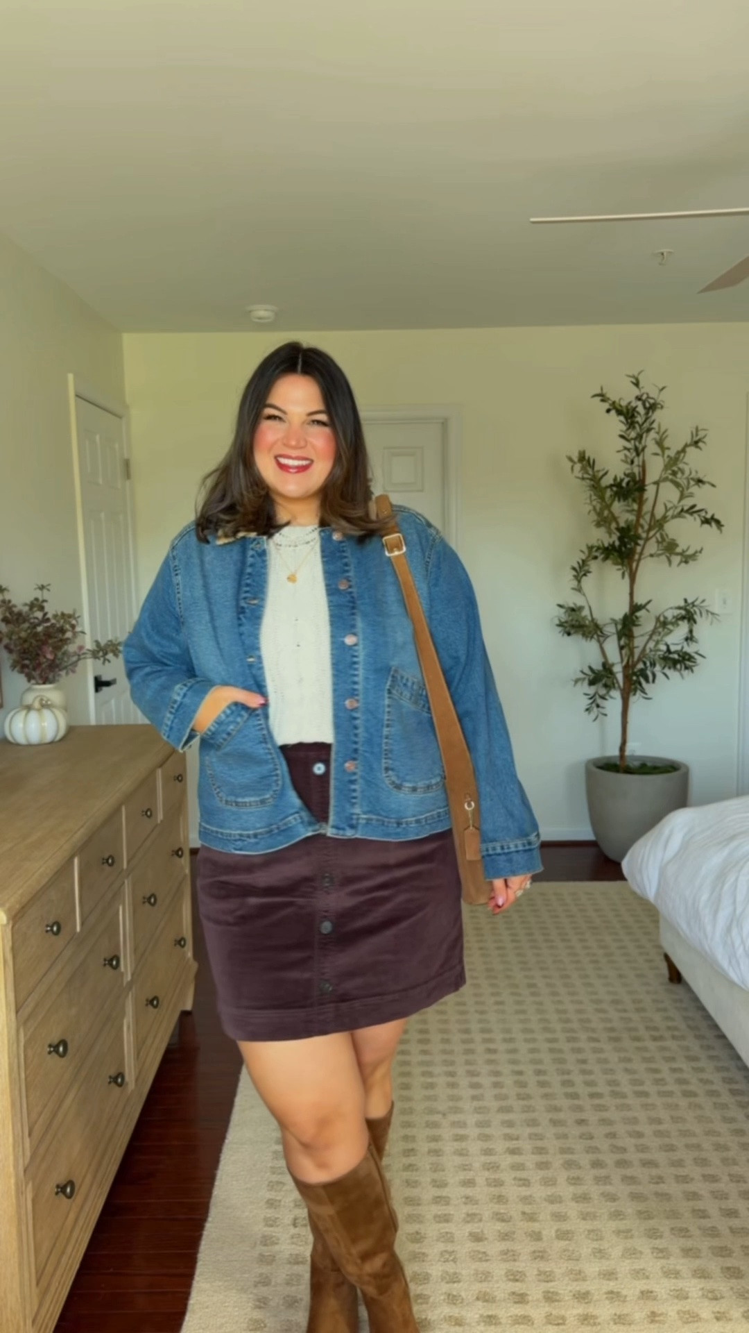 Midsize fall outfit idea from @Maurices 

Skirt- size xl
Sweater- size xl
Jacket- size xl
Purse- older *linked similar*

#LTKgrwm #LTKootd #LTKMidsize