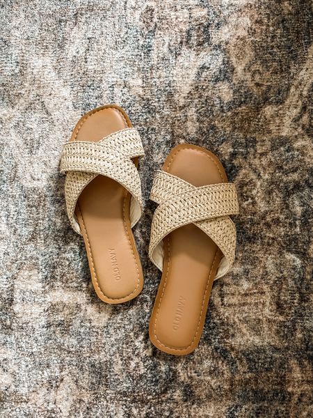 Woven cross strap sandals on sale for $10! They’re true to size and comfy. 

#LTKunder50 #LTKshoecrush