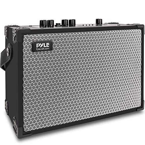PyleUsa Vintage Bluetooth Speaker - Rechargeable Leather Portable Wireless BT Retro Style Audio System with TWS, FM Radio, 120W Heavy Bass Music Player, 5H Long Playtime, AUX, Mic in, w/Remote Control | Amazon (US)