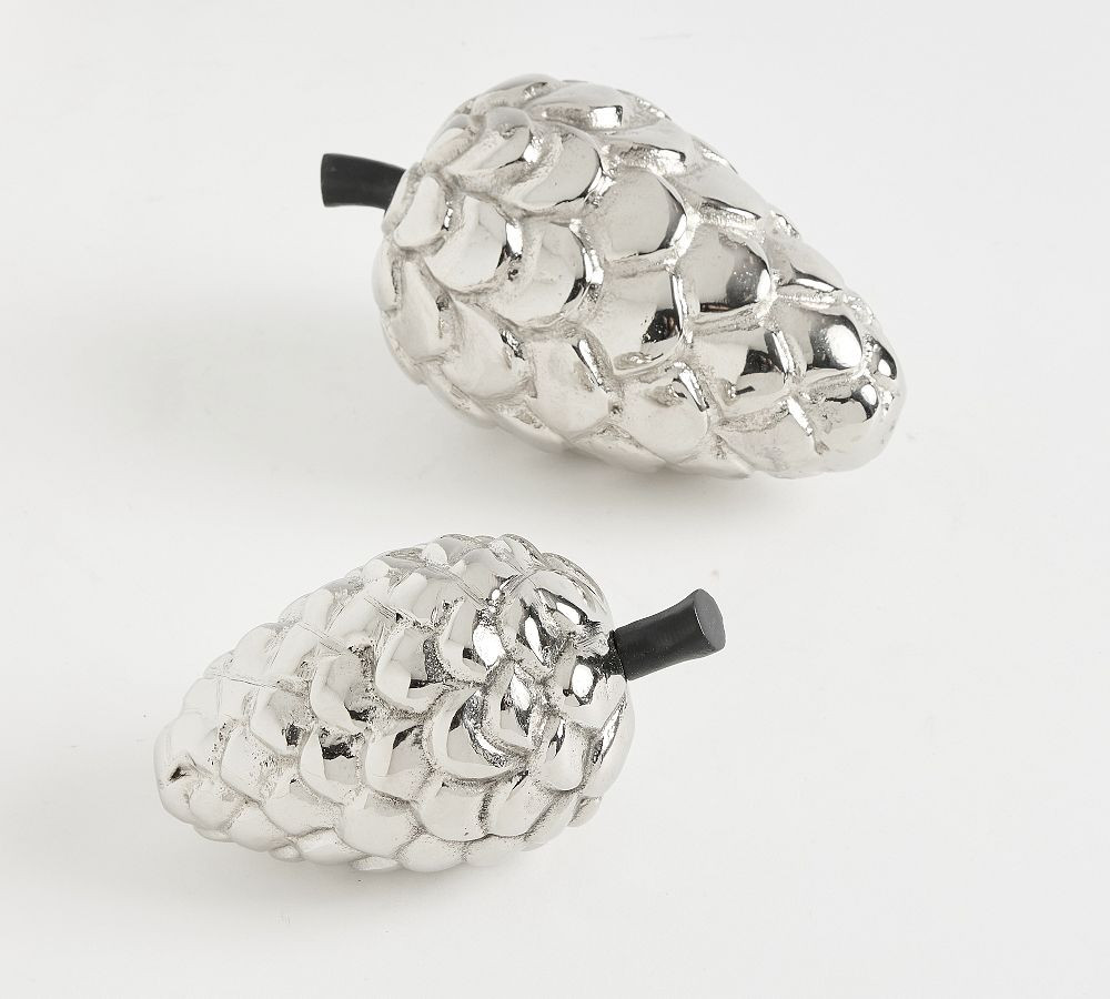 Brandon Maxwell Silver Pinyon Pinecone - Set of 2 | Pottery Barn (US)