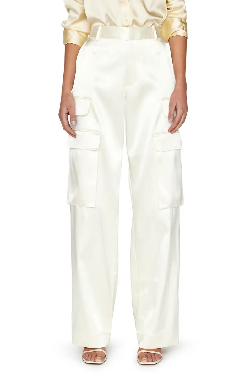 Relaxed Fit Straight Leg Satin Cargo Pants | Nordstrom
