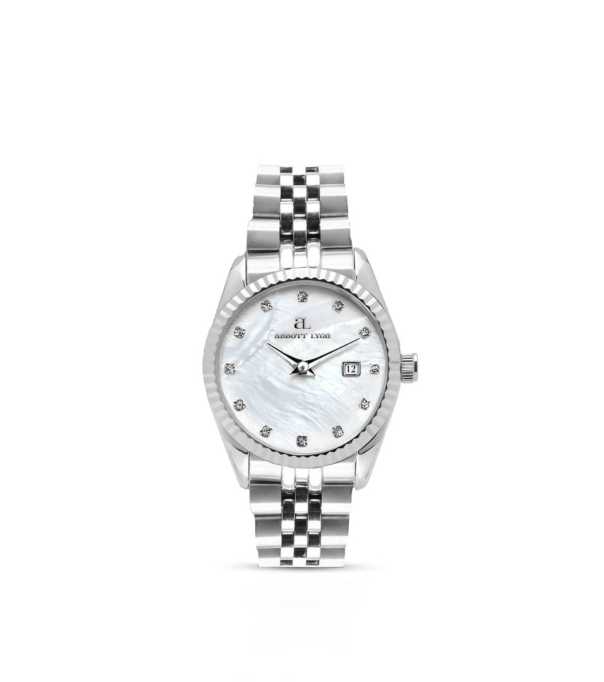 Mini Silver Pearl Link Belgravia 30 Watch | Abbott Lyon