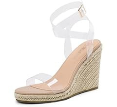 DREAM PAIRS Womens Open Toe Espadrilles Dressy Platform Sandals Buckle Ankle Strap Stylish Wedges... | Amazon (US)
