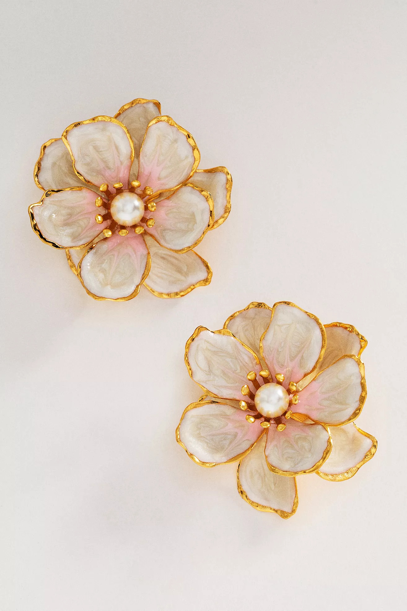 The Pink Reef Hand-Painted Birth Flower Stud Earrings | Anthropologie (US)