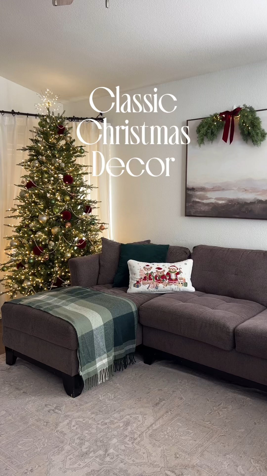 Classic Christmas Decor for the living room, dark green and dark red Holiday Decor

#LTKHome #LTKSeasonal #LTKHoliday