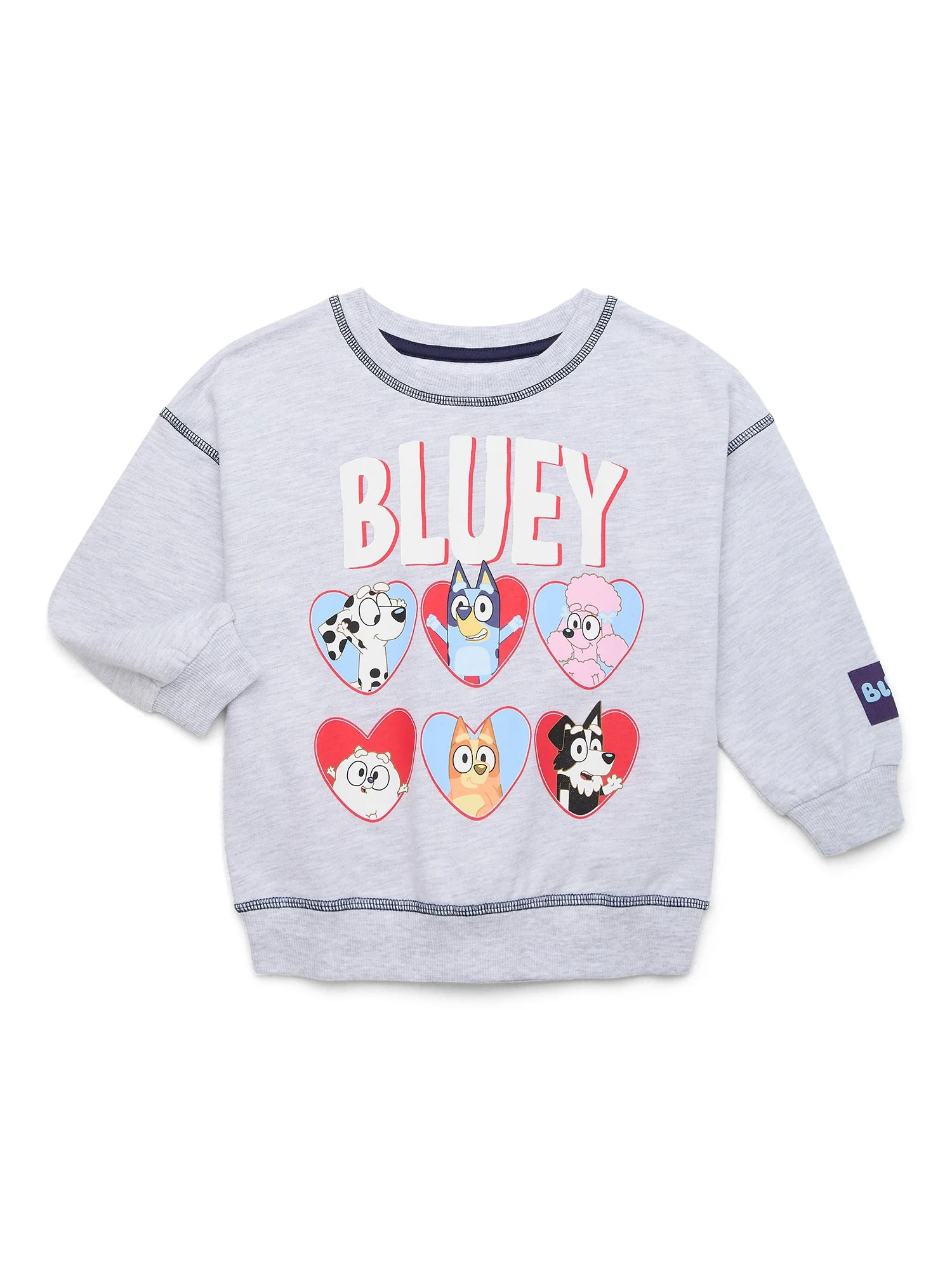 Bluey Toddler Valentine's Day Graphic Tee with Long Sleeves, Sizes 12M-5T | Walmart (US)