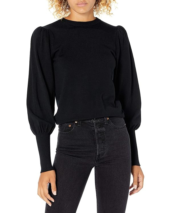 The Drop Women's Vivienne Padded-Shoulder Balloon-sleeve Crewneck Sweater | Amazon (US)