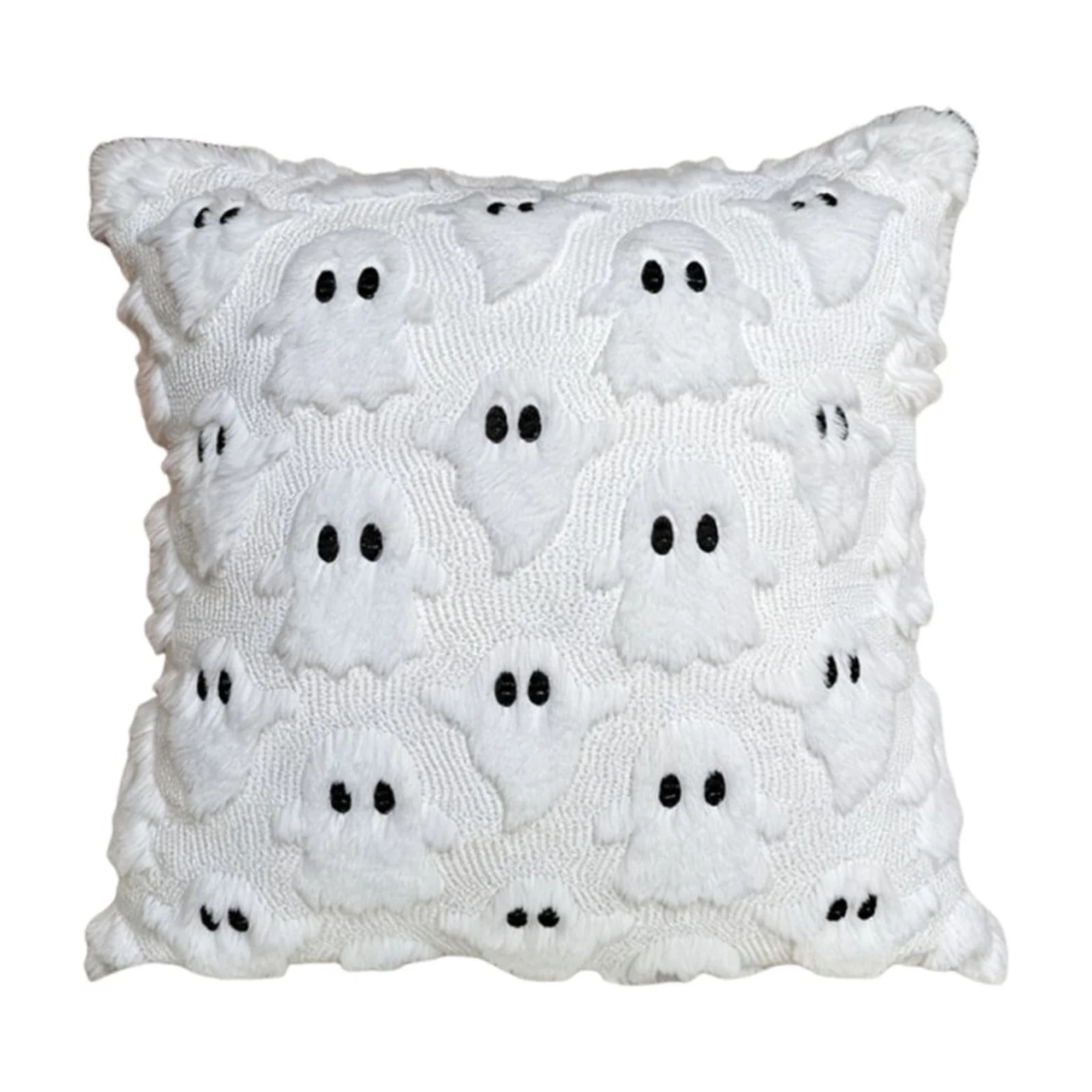 Ghost Pillow Case Plush Throw Pillow Covers, 18x18 Inch Halloween Embossed Ghost Throw Pillow Cov... | Walmart (US)