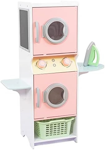 KidKraft Laundry Playset Children's Pretend Wooden Stacking Washer and Dryer Toy with Iron and Ba... | Amazon (US)