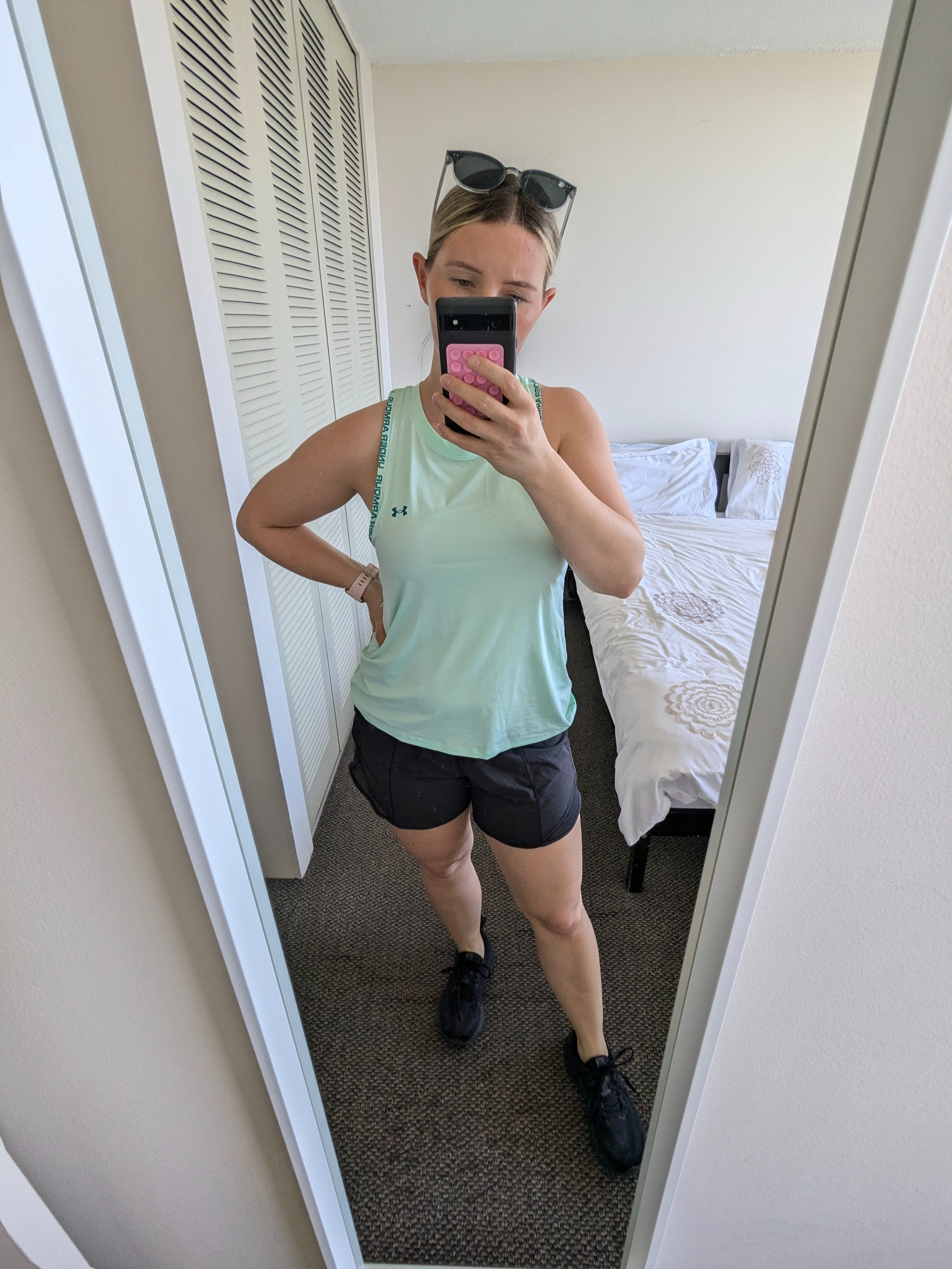 Comfy UA running outfit 😁 #underarmour #running 

#LTKsummer #LTKfitness