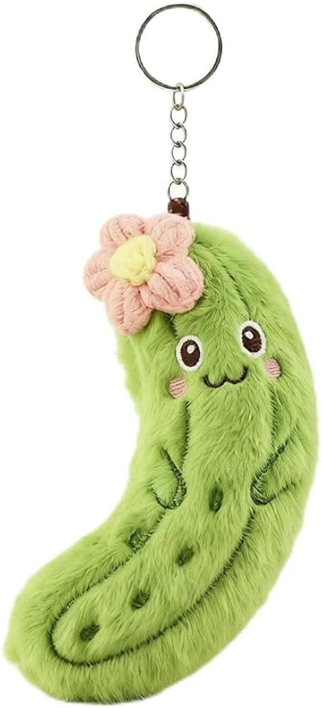 Aoekaff Funny Plush Pickle Keychain Soft Stuffed Cucumber Charm for Adults Quirky Desk Pet Stress... | Amazon (US)