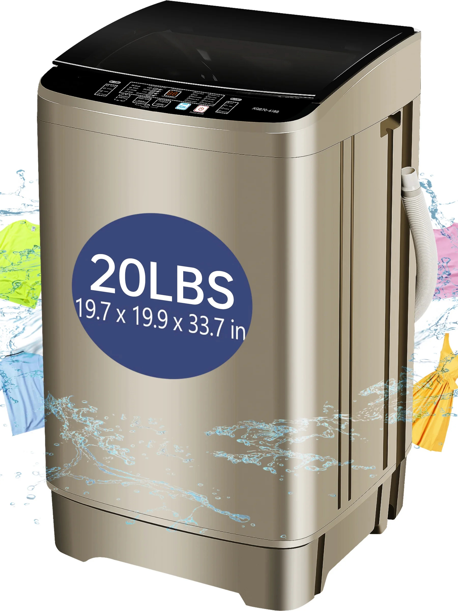 Portable Washing Machine, 20 lbs Large Capacity Full Automatic Washing Machine, Compact Laundry W... | Walmart (US)