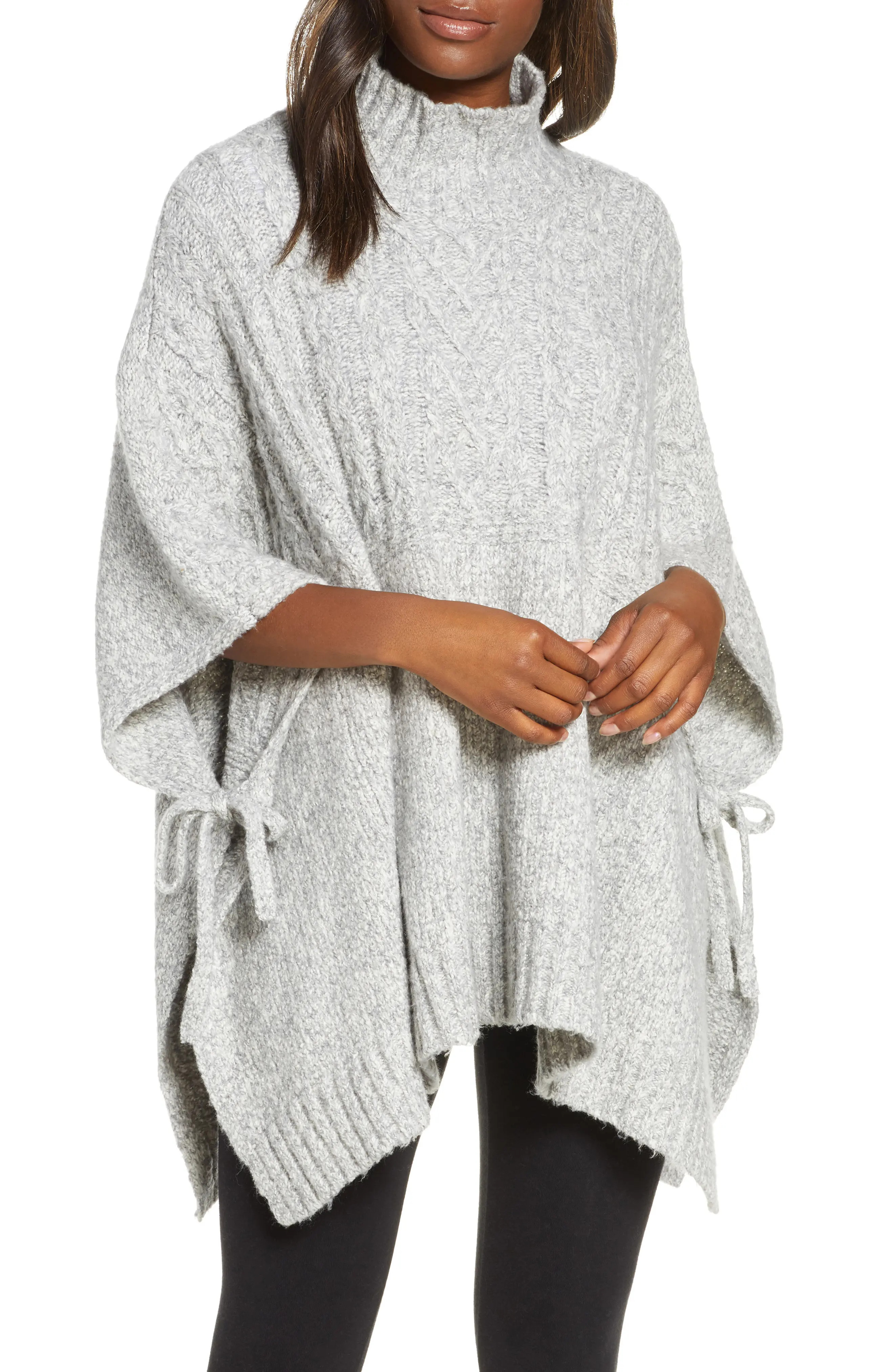 Women's UGG Joanna Funnel Neck Poncho, Size X-Small/Small - Grey | Nordstrom