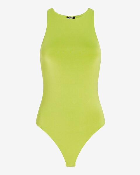 Body Contour Double Layer High Neck Thong Bodysuit | Express