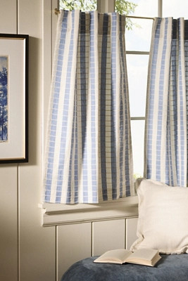 Cotton Woven Stripe Café Curtains, Set of 2 | Anthropologie (US)