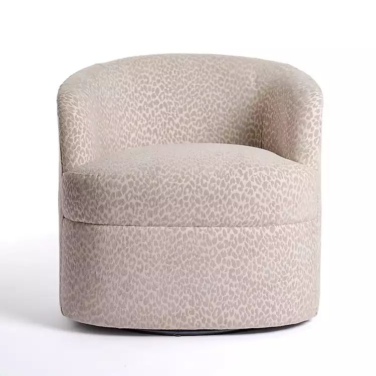 New! Gray Leopard Swivel Accent Chair | Kirkland's Home