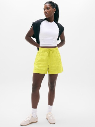 Retreat Linen Mid Rise 4" Short | Athleta