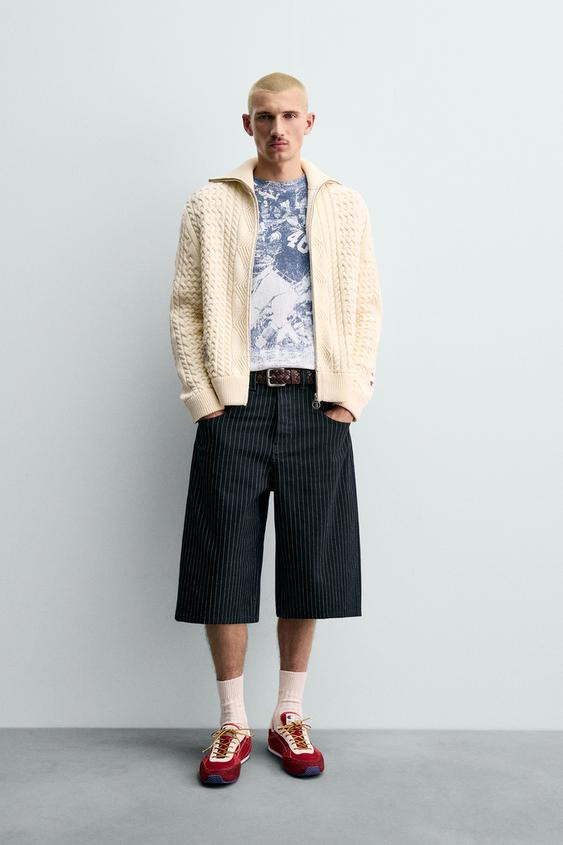 JACQUARD CABLE KNIT CARDIGAN CHAMPION ® X ZARA | Zara US