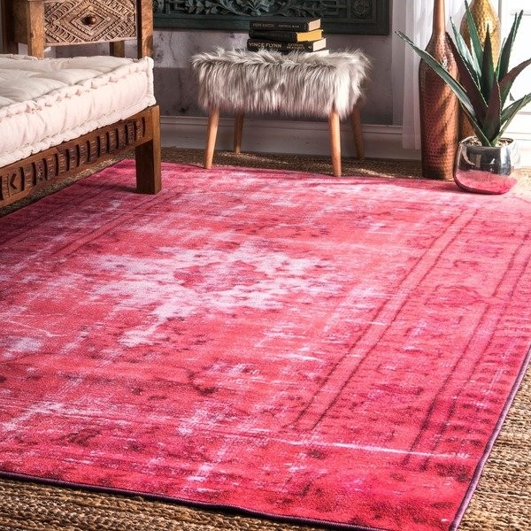 nuLOOM Vintage Inspired Adileh Overdyed Pink Rug (4' x 6') - 4' x 6' | Bed Bath & Beyond