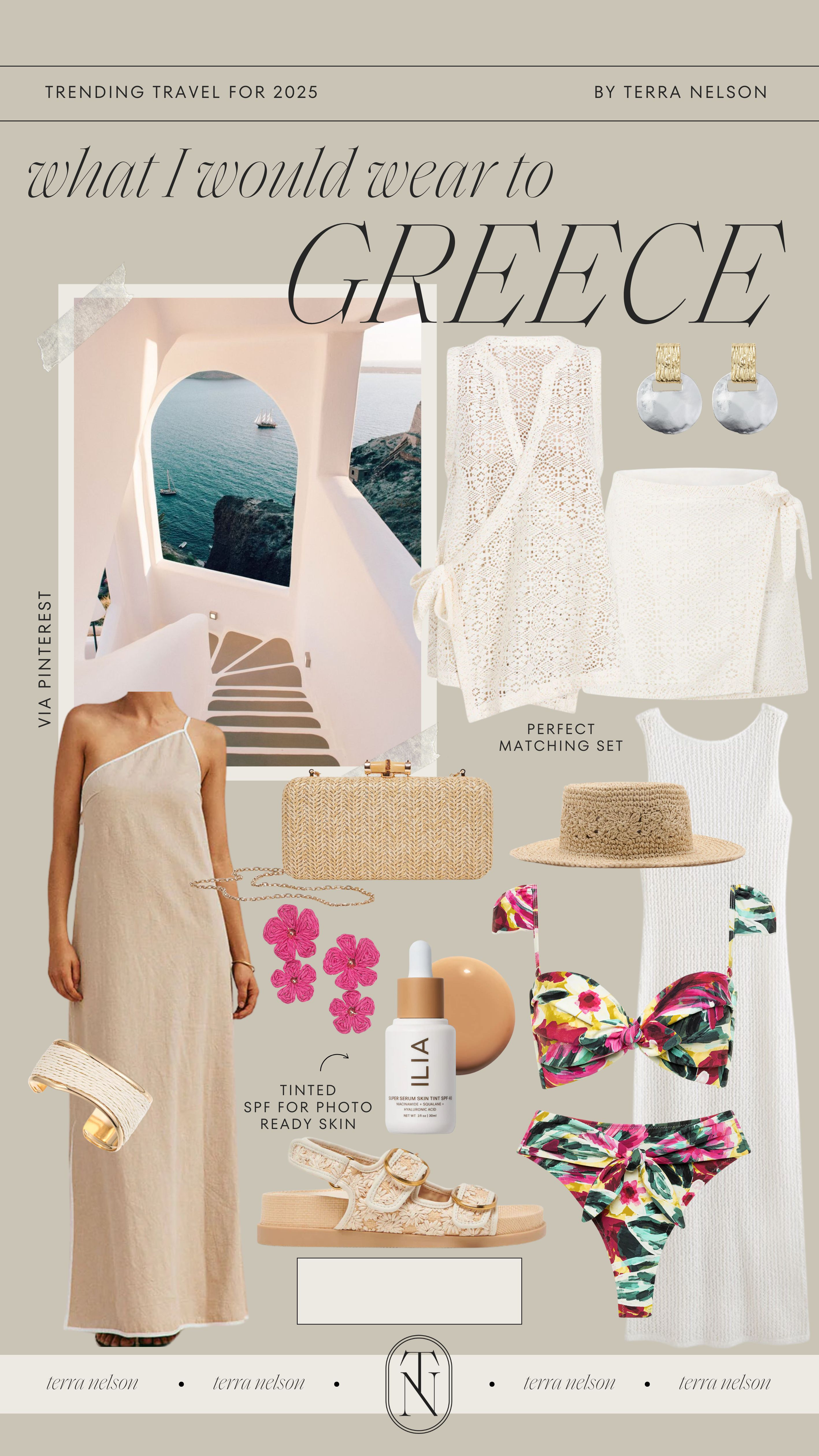 What I would wear to Greece!
Vacation Outfits / Trending Travel Destinations / Tropical Outfits / Resortwear / Matching Vacay Sets / Beach Sandals / Dressy Sandals / Raffia Jewelry / Raffia Sandals / Raffia Handbag / Sabo Skirt / Dolce Vita / Beach Outfits / Beach Swimwear / Neutral Swimwear / Tropical Handbags / Vacation Dresses / Floral Dresses / Summer Dresses / Spring Break Vacation / Linen Sets / Linen Dresses / Summer Makeup 

 #LTKSeasonal #LTKSwim #LTKTravel