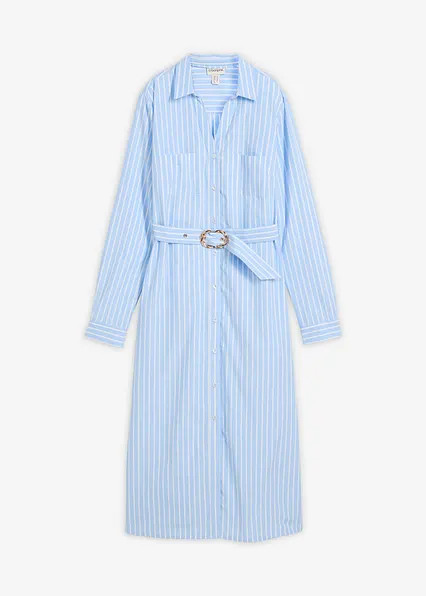 Hemdblusenkleid aus reiner Baumwolle | Bonprix DE