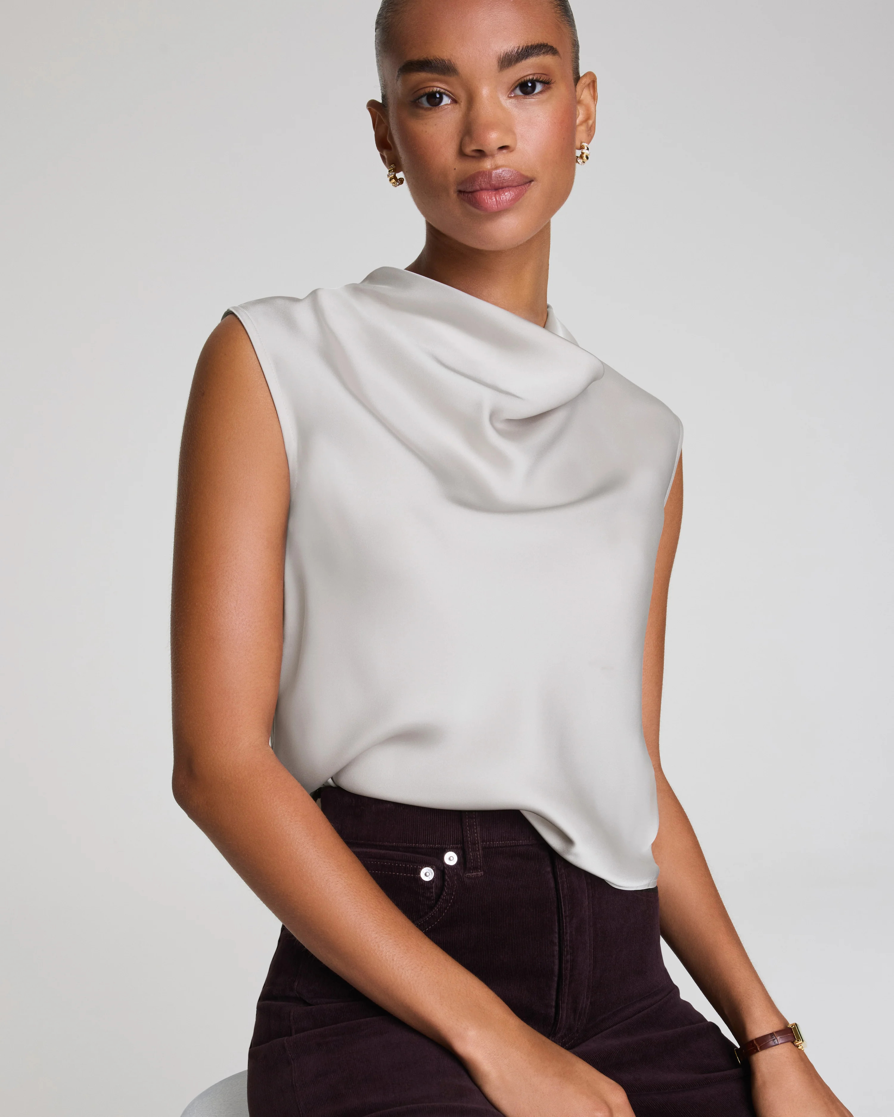 SPANX® Silky Smooth Cowl Neck Sleeveless Top | Spanx