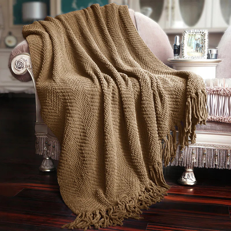 Tweed Knitted Throw Blanket | Wayfair North America
