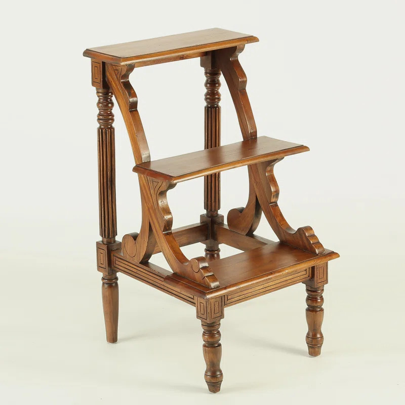 Library 3 Step Wood Step Stool | Wayfair North America