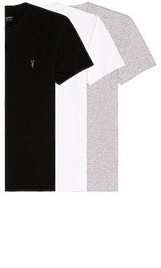 ALLSAINTS Tonic SS Crew 3 Pack in Optic, Black, & Grey from Revolve.com | Revolve Clothing (Global)