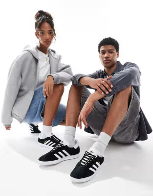 adidas Originals Gazelle trainers in black with white detail | ASOS (Global)