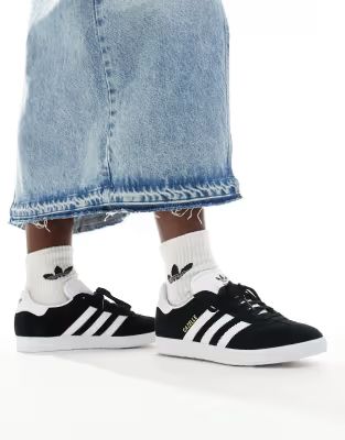 adidas Originals Gazelle trainers in black with white detail | ASOS | ASOS (Global)