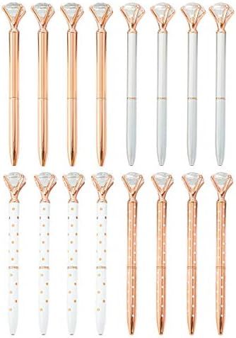 FUHGKG 16PCS Rose golden Ballpoint Pens Diamond Ballpoint Pens Fancy Cute Crystal Pen Décor Gift... | Amazon (US)