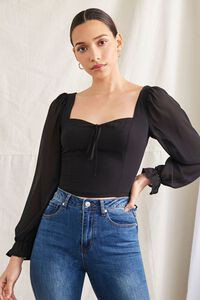 Trumpet-Sleeve Smocked Top | Forever 21 (US)