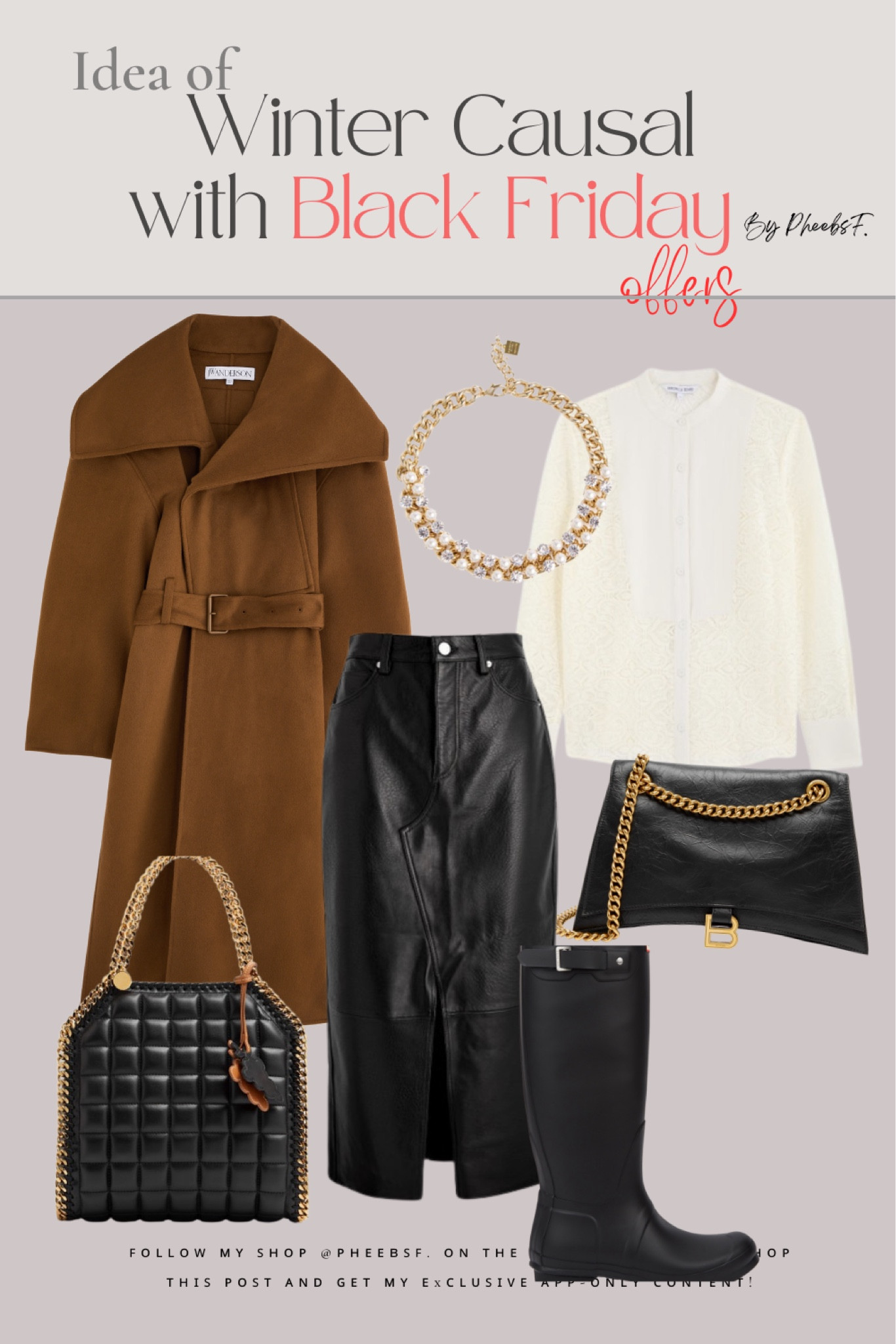 Harvey Nichols
Up to 50% off Black Friday deal 
Camel coat, hunter boots, Rosantica necklace , Balenciaga Monaco medium leather shoulder bag

#BlackFriday #LTKCyberweek #Ltksales 

#LTKsale #LTKstyletip #LTKwinter