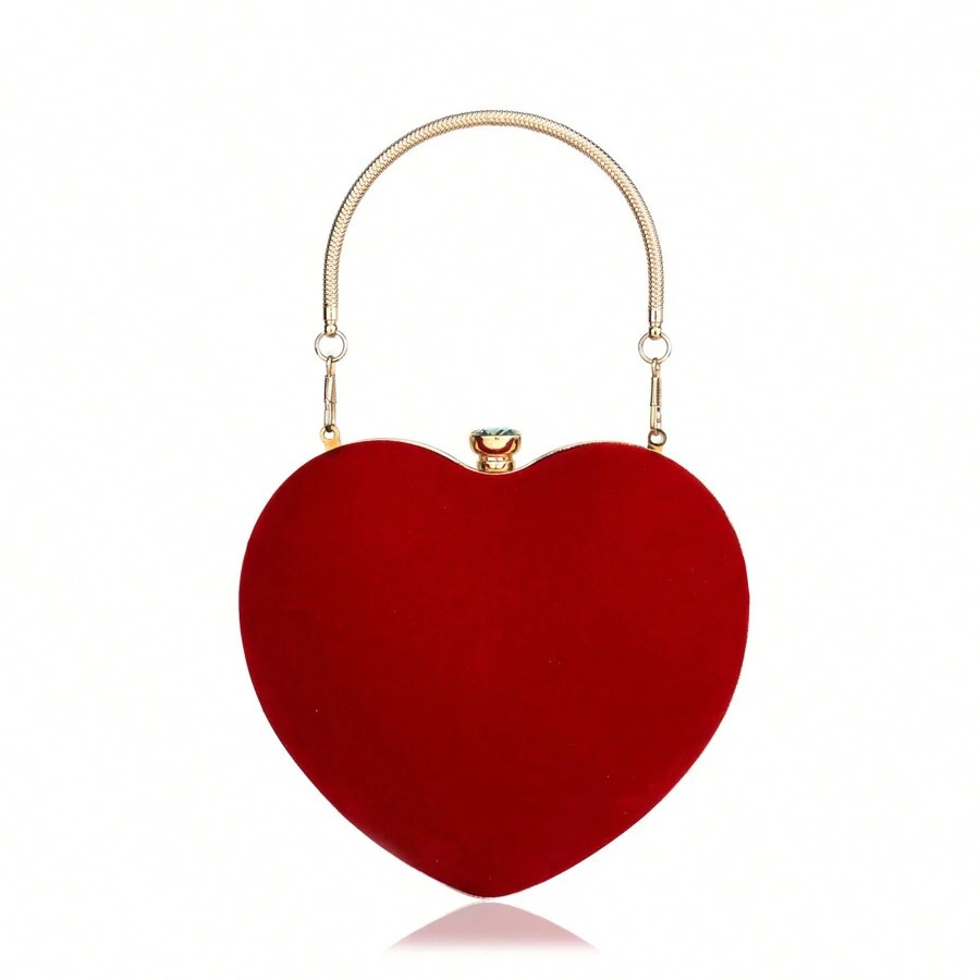 GLOIG Valentine's Day Women Gift Evening Bags Heart Diamonds Clutch Velvet Small Pocket Money Han... | SHEIN