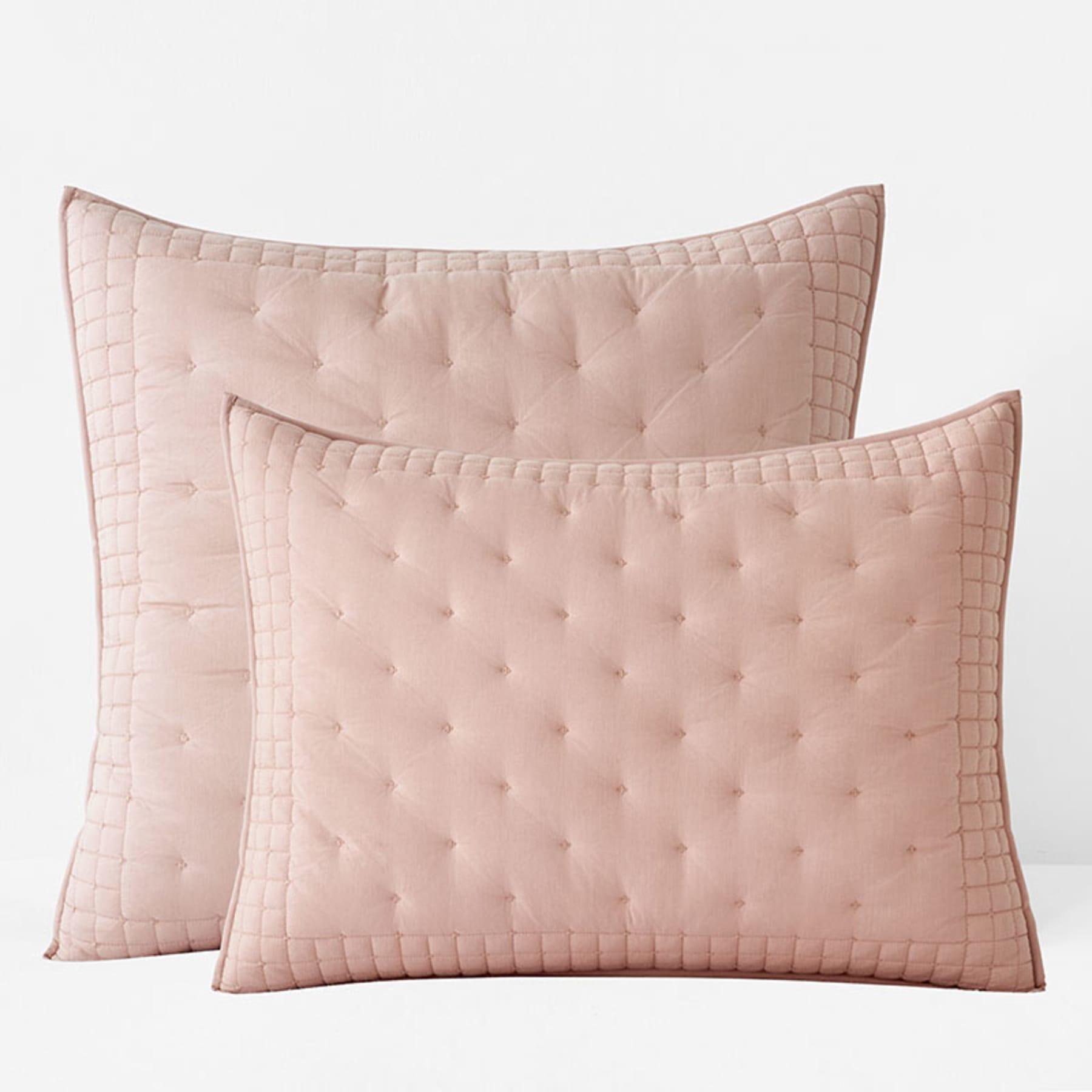 Pintuck Quilted Sham - Faded Rose, Euro | The Company Store