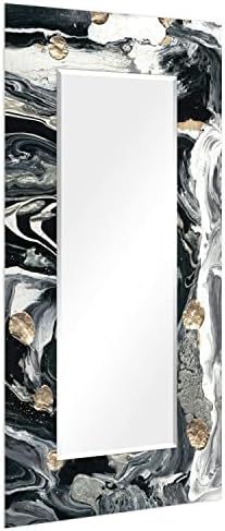 Empire Art Direct Rectangular Beveled Wall Mirror on Ebony & Ivory Abstract Printed Tempered Glass V | Amazon (US)