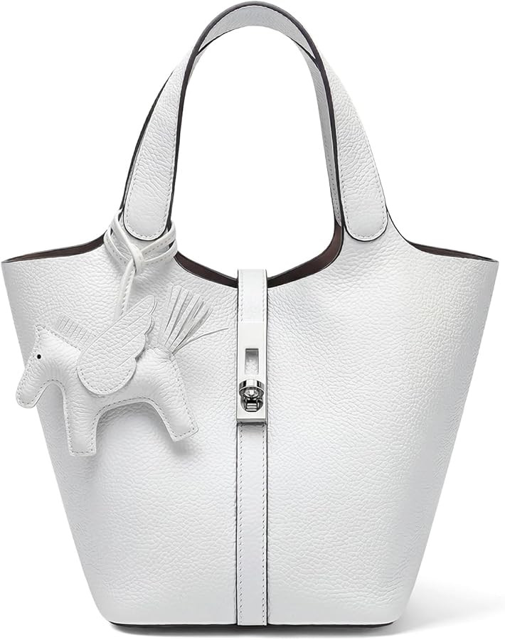 Tote Bag for Women Vegan Leather Bucket Purse for Women Top Handle Handbag Shoulder Bag with Deta... | Amazon (US)