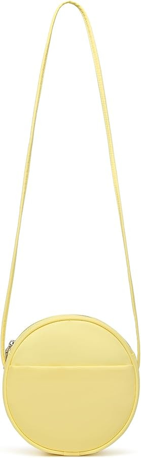 Circle Crossbody Bag for Women NYLON Circle Purse with Zipper Adjustable Knot Shoulder Straps | Amazon (US)