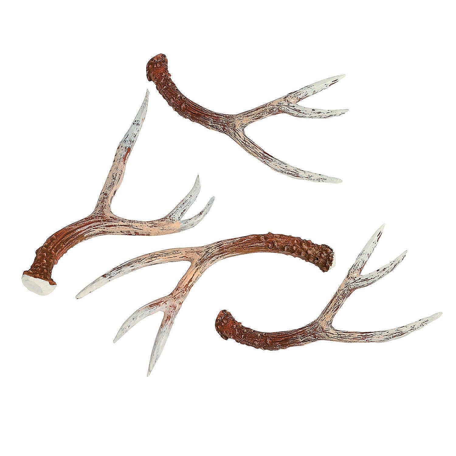 Resin Deer Antlers (4 Inches Long) (Set of 4) Hand Painted - Decorative Crafts -Rustic Decor | Amazon (US)