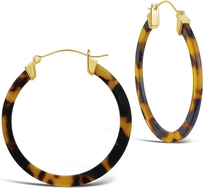 Sterling Forever 50mm Tortoise Acetate Hoop Earrings | Nordstromrack | Nordstrom Rack