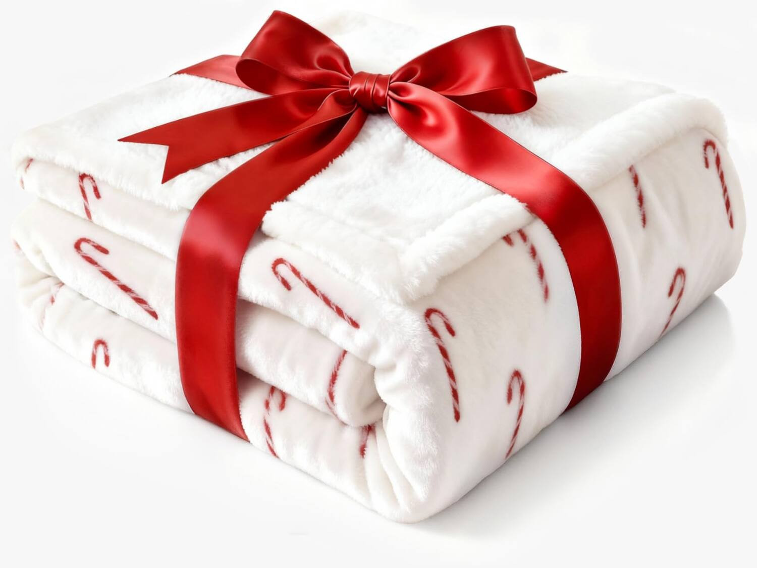 Refined Abode Design - Christmas Sherpa Blanket Throw Size Reversible Fleece Super Soft Double Sided For Bed Sofa Couch Thick Warm - 04 - Candy Cane Throw (50"" x 60"") | Best Buy U.S.