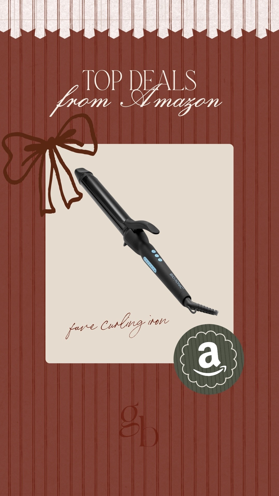GIANNAS TOP DEALS

The best curling iron!!

Black Friday deals, big deals, top deals, Amazon deals, Amazon finds, on sale now, shopping deals, best deals.

#LTKGiftGuide #LTKCyberWeek #LTKHoliday