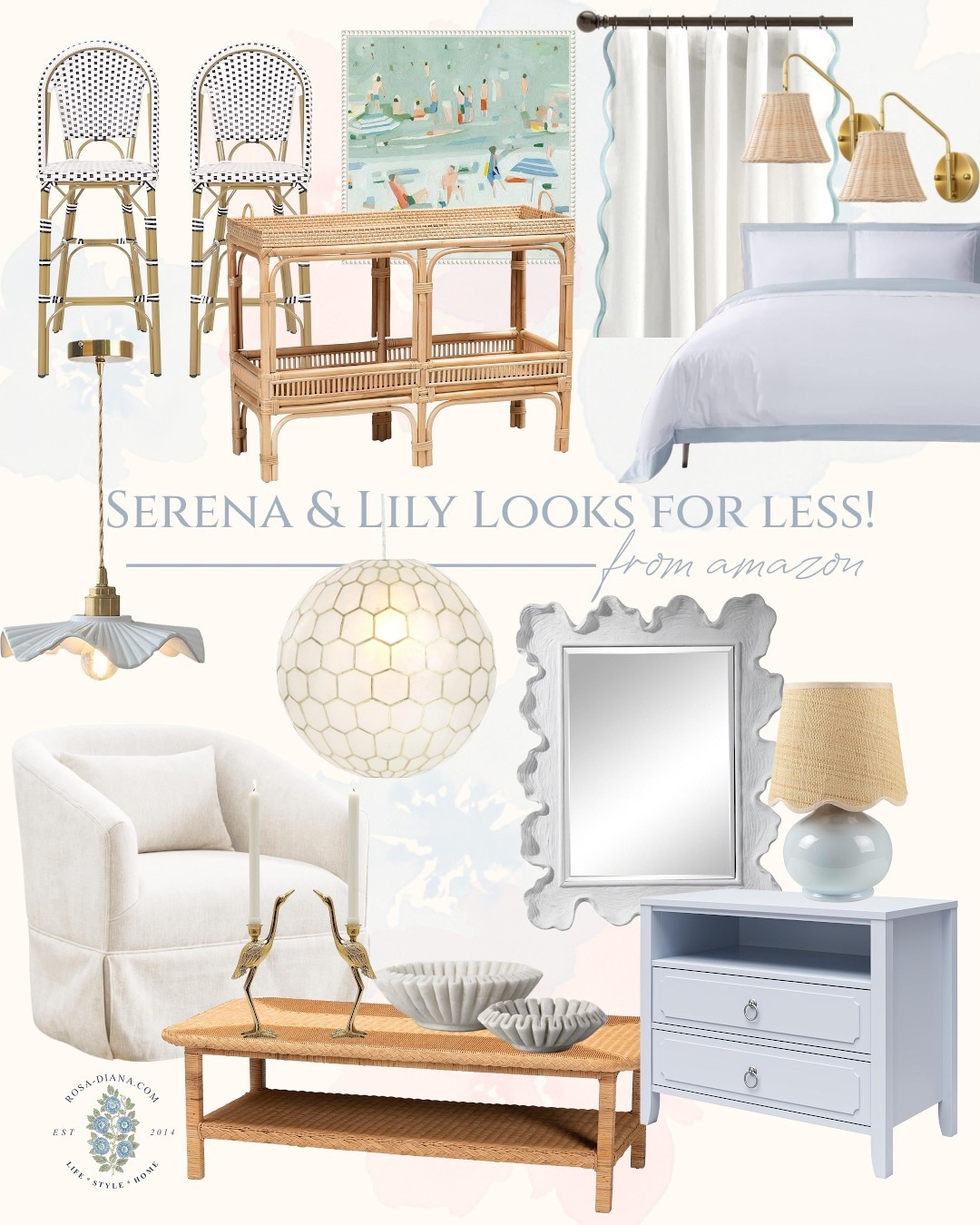 Coastal inspired at a much more affordable price point than the other option. Coastal aesthetics, home decor , mirrors, chandeliers, lighting, rattan. #amazonfinds #founditonamazon 

#LTKHome #LTKSeasonal