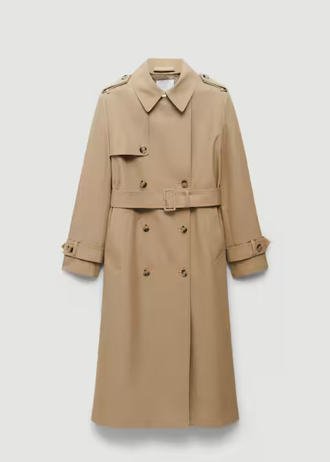 Double-breasted cotton trench coat -  Women | Mango United Kingdom | MANGO (UK)