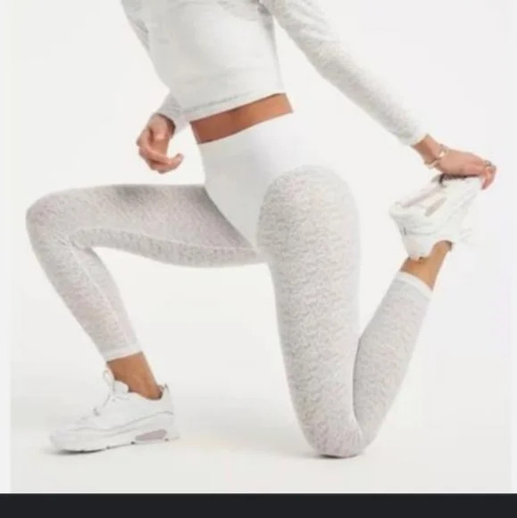 RARE Adam Selman Sport Carbon38 Sheer Lace Mesh French Cut Leggings NWT XL | Poshmark