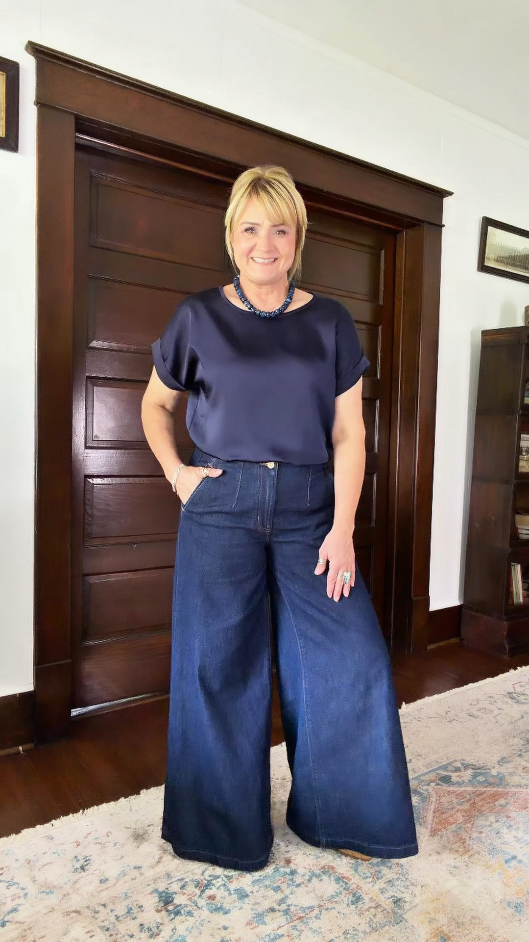 Wearing my true size in the top and jeans.  💙

#LTKootd #LTKOver40