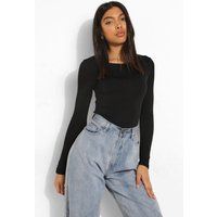 Womens Tall Basic Round Neck Long Sleeve Top - Black - 6, Black | Boohoo.com (UK & IE)