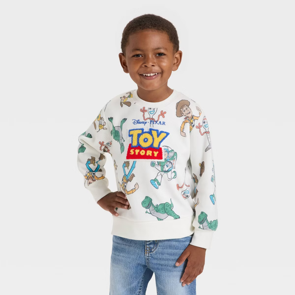 Toddler Boys' Disney Toy Story Fleece Sweatshirt - Off-White | Target