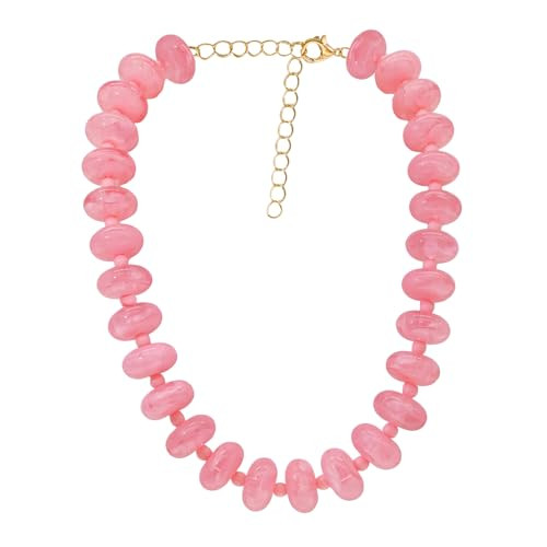 Chunky Beaded Necklace for Women Large Big Bead Choker Necklaces Trendy Boho Bold Statement Beads... | Amazon (US)